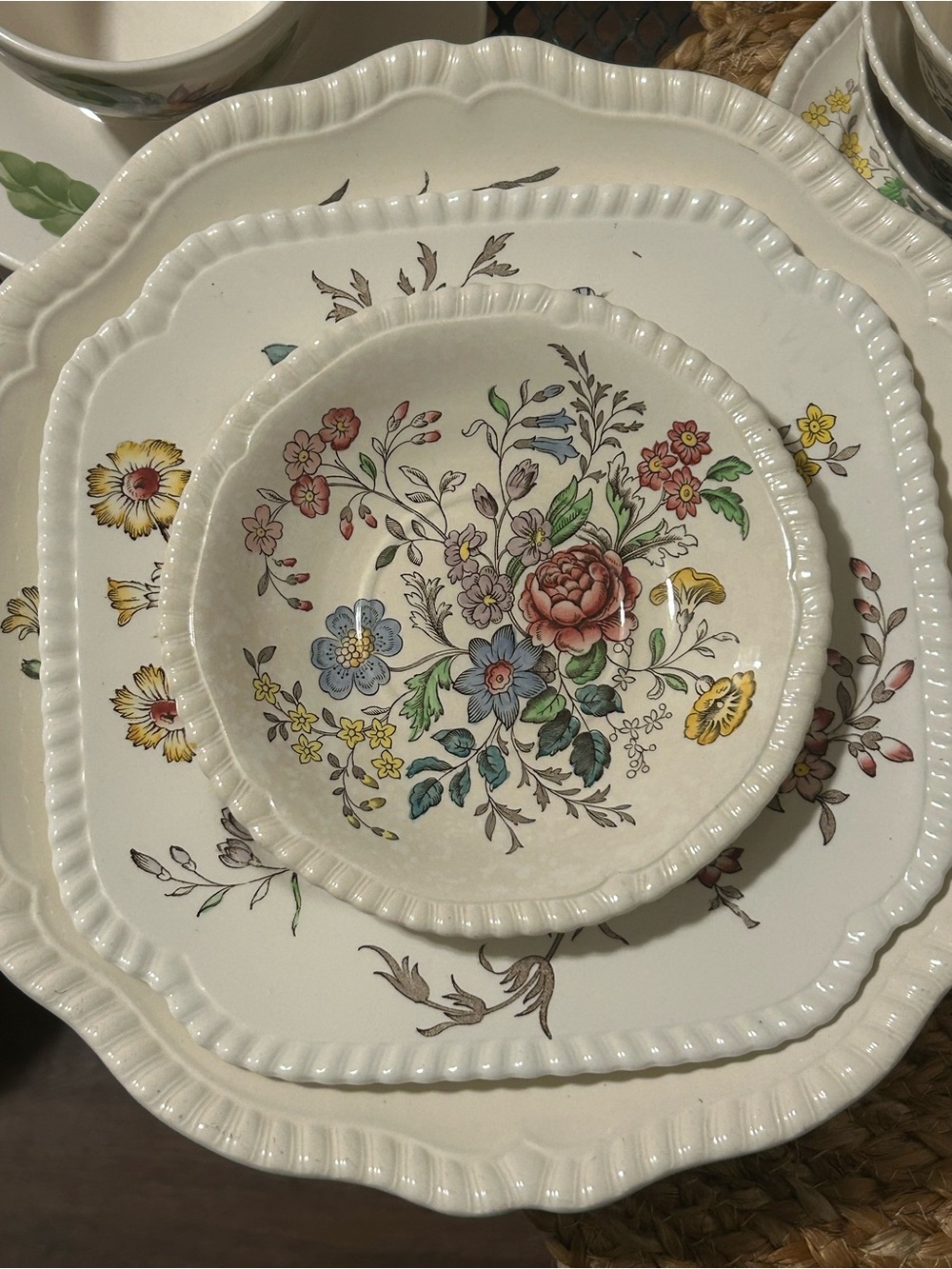 1940’s SPODE Romney. RARE makers mark. Bread and salad plate. 4 full sets avail